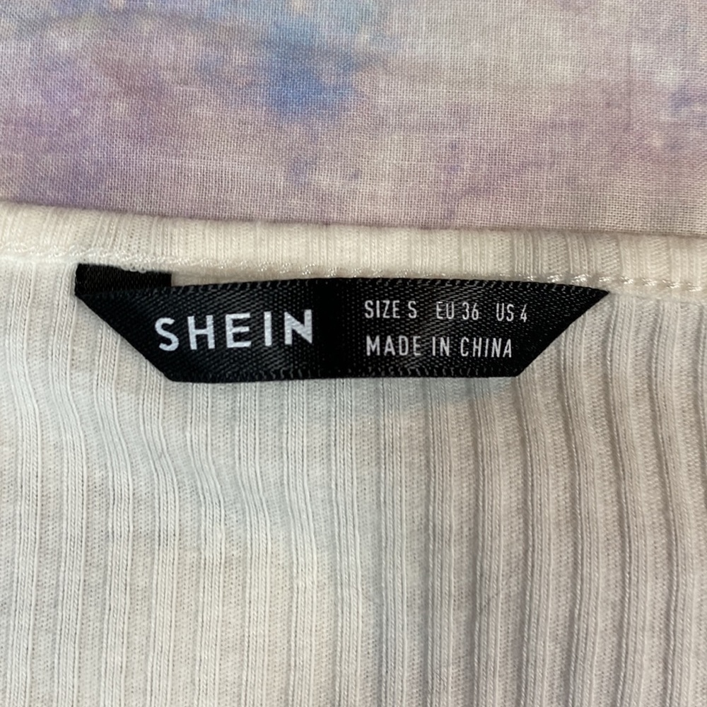 Shein • Ribbed Rhinestone Laced Cropped Sweater - Picture 5 of 10